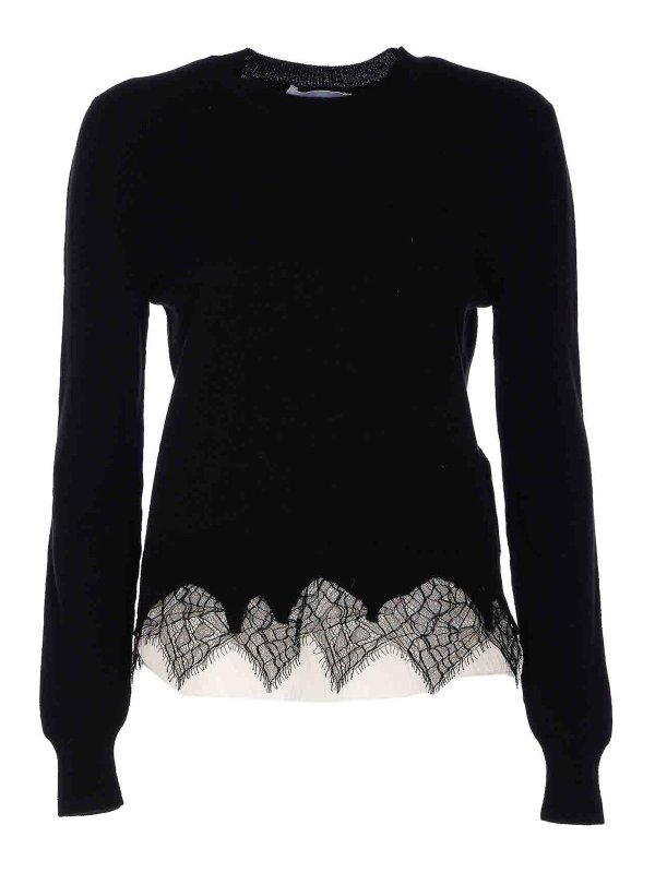 ALEXANDER MCQUEEN: crew necks - Cobweb Lace Sweater