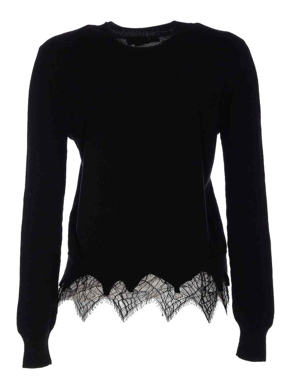 ALEXANDER MCQUEEN: crew necks online - Cobweb Lace Sweater