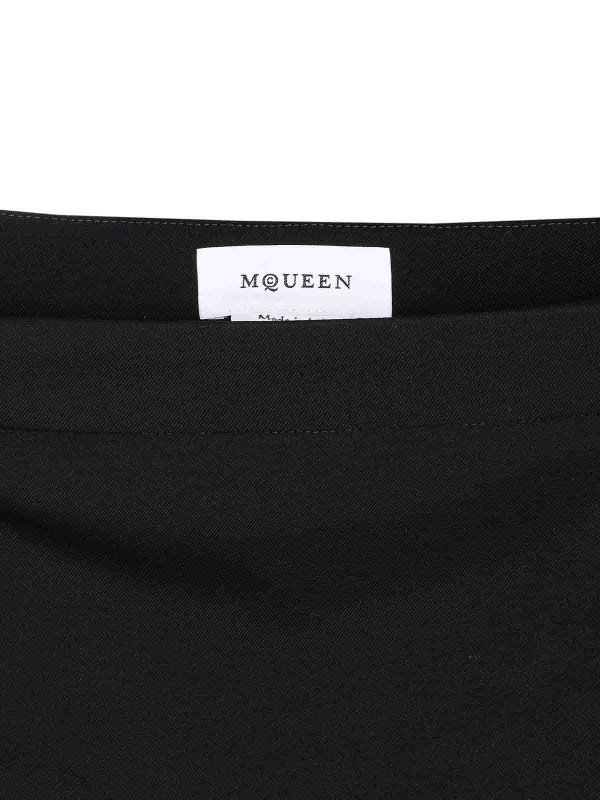 膝丈/ミディスカート - 黒 shop online: ALEXANDER MCQUEEN