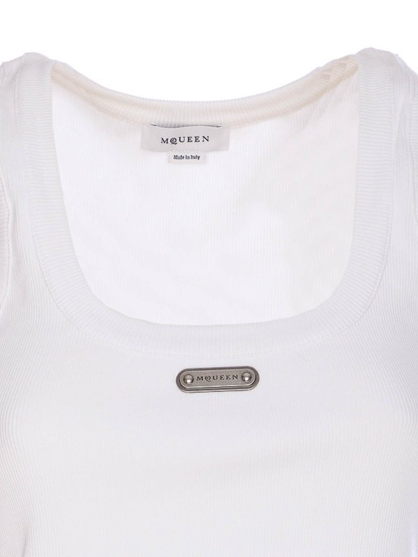 トップ/タンクトップ - 白 shop online: ALEXANDER MCQUEEN