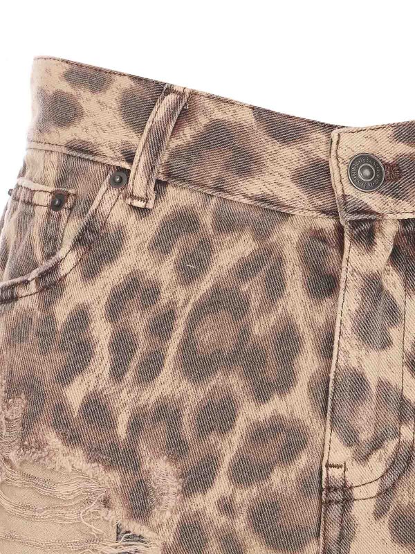 Distressed Leopard Shorts shop online: ANIYE BY