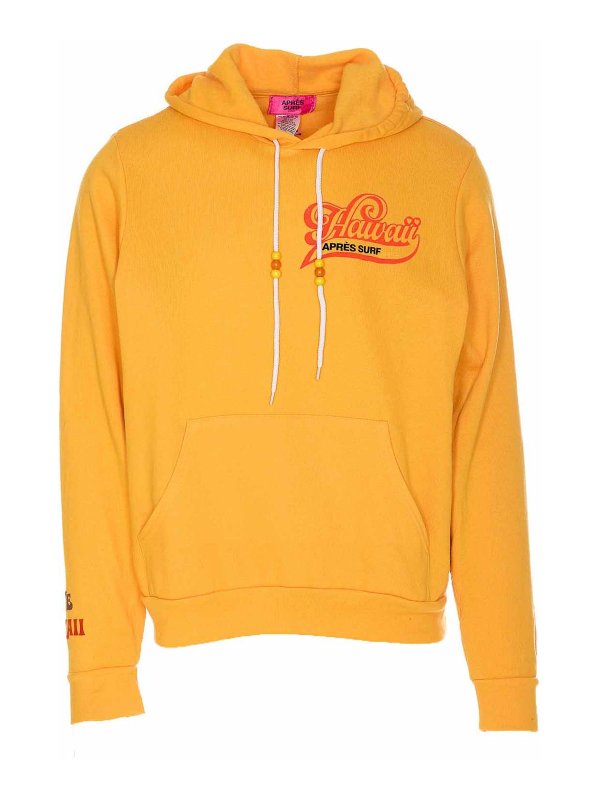 APRES SURF: Sweatshirts & Sweaters - Yellow Cudra Hoodie