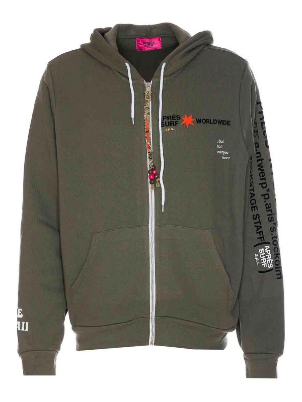 APRES SURF: Sweatshirts & Sweaters - Green Susan Hoodie