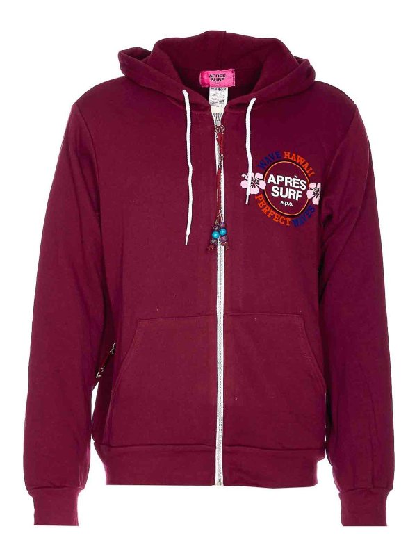 APRES SURF: Sweatshirts & Sweaters - Wine Sydney Hoodie