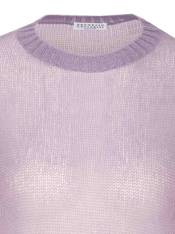 クルーネック - 紫 shop online: BRUNELLO CUCINELLI
