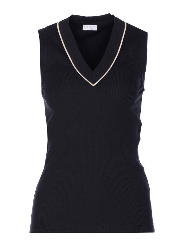 BRUNELLO CUCINELLI: トップス＆タンクトップ - トップ/タンクトップ - 黒