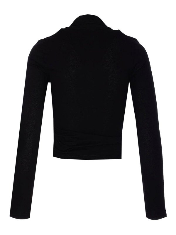 Courreges: polo online - Twist Pique Crop Polo