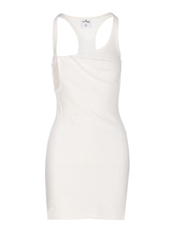 Courreges: Vestidos media pierna - Vestido Midi - Blanco