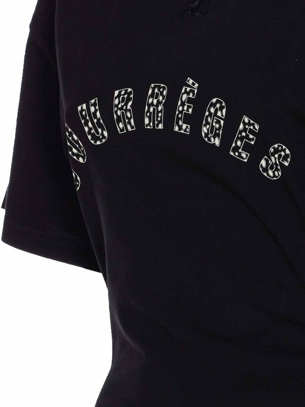 Tシャツ・カットソー COURREGES Woman T-Shirt Black 225JTS168JS0112 B177 Asymmetric cotton T-shirt in black - Courreges | Mytheresa