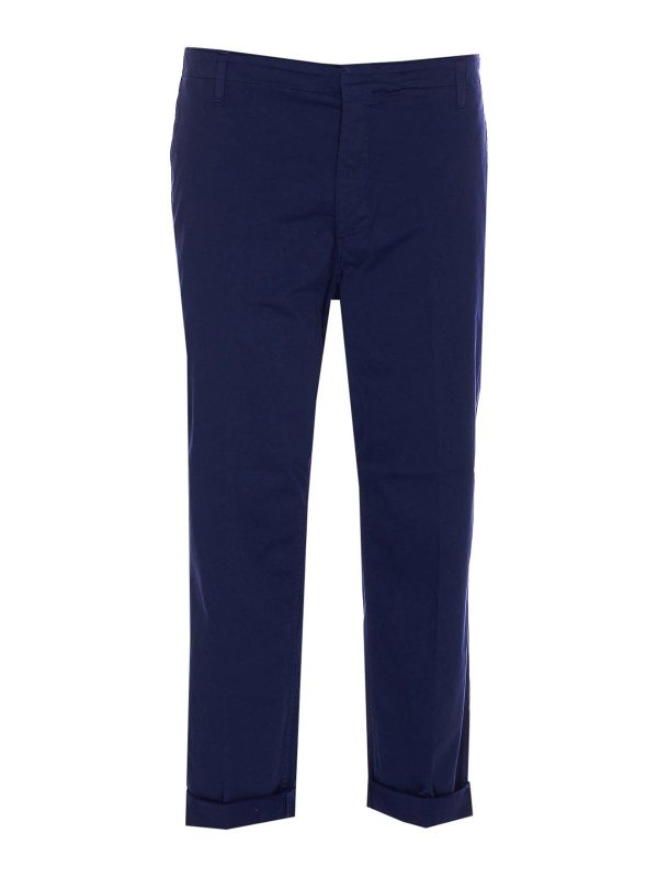 DONDUP: casual trousers - Blue Zyan Pants