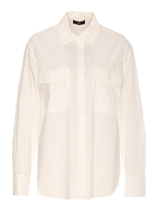 ELEH: shirts - White Shirt With Frontal Buttons Closure