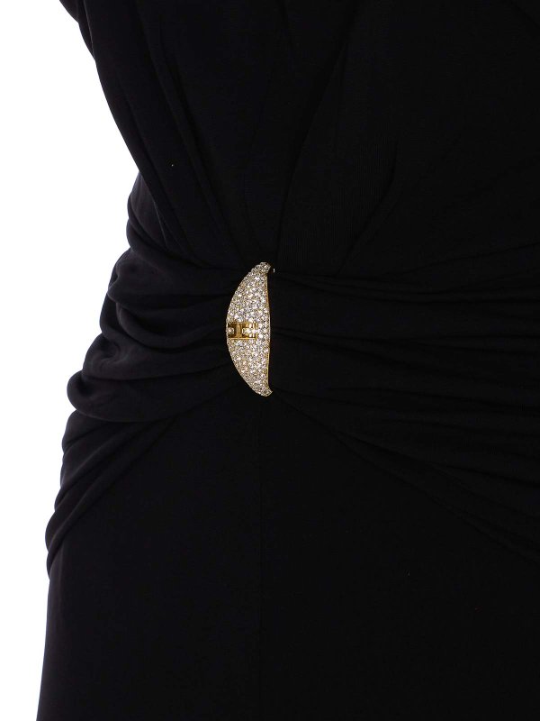 The Best Shops ELISABETTA FRANCHI: knee length dresses - Black Ruffled Dress