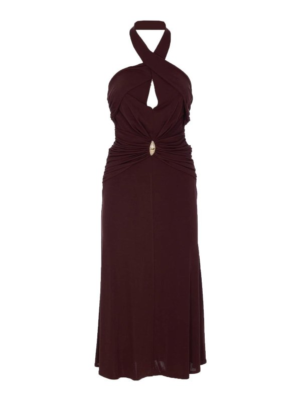 ELISABETTA FRANCHI: ニーレングスドレス - 膝丈ドレス - ブラウン