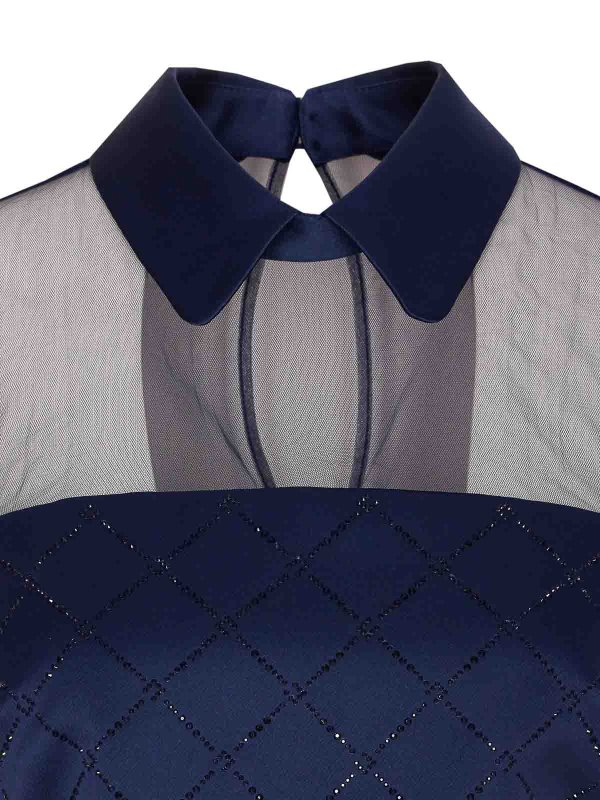 Blue Dresszip And Hook Closure On The Back shop online: ELISABETTA FRANCHI