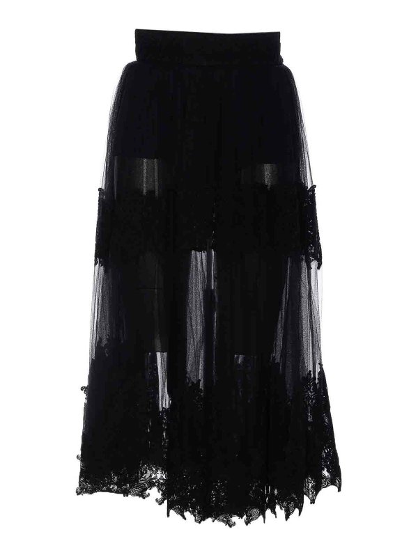 ELISABETTA FRANCHI: Knielange und Midi Röcke - Midirock - Schwarz