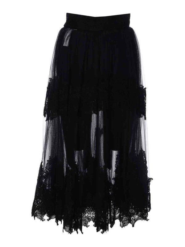 ELISABETTA FRANCHI: Knielange und Midi Röcke online - Midirock - Schwarz