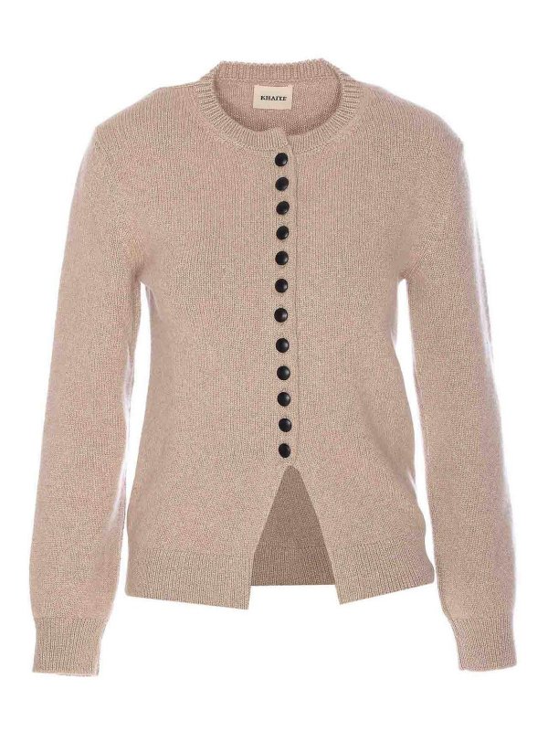 KHAITE: cardigans - Beige Josette Cardigan