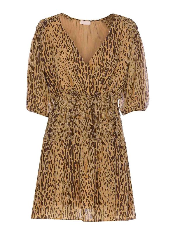 Liu Jo: Knielange Kleider - Knielanges Kleid - Beige