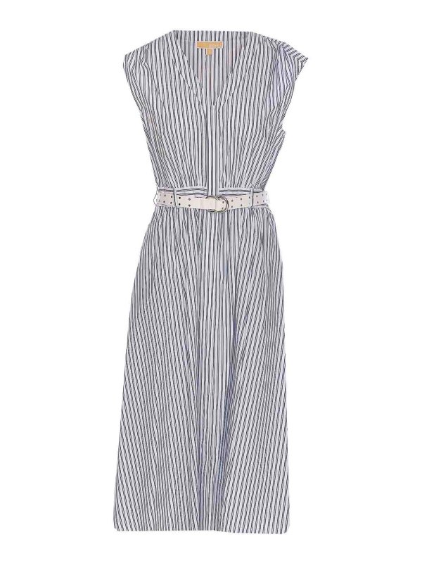 Michael Michael Kors: Knielange Kleider - Knielanges Kleid - Blau