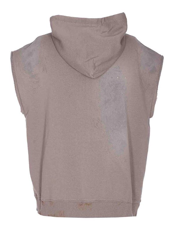 MM6 MAISON MARGIELA: Sweatshirts & Sweaters online - Grey Zip Sleeveless Hoodie