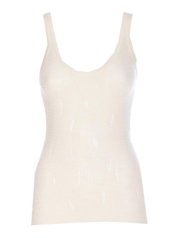 Pinko: Tops y camisetas sin mangas - Top - Blanco