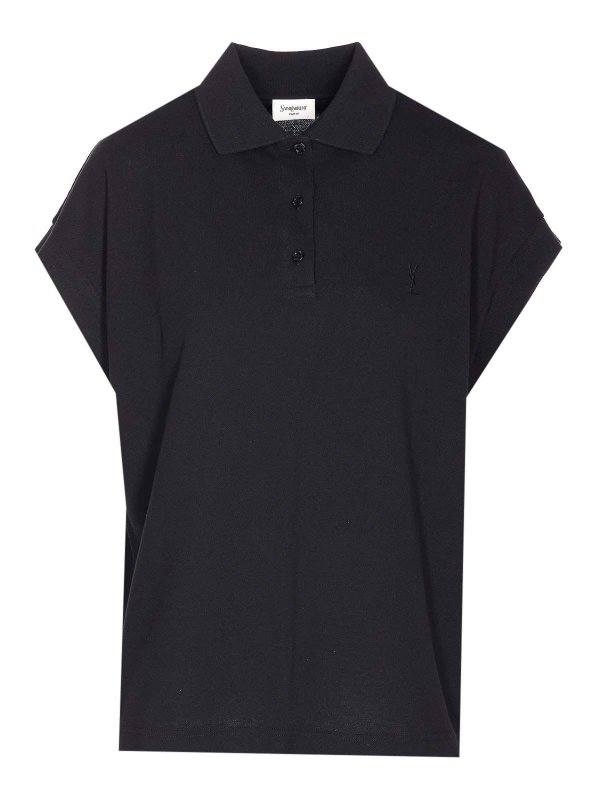 SAINT LAURENT: polo shirts - Black Polo