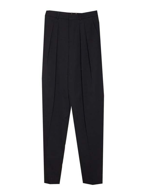 SAINT LAURENT: Trousers Shorts - Black Wide Leg Pants