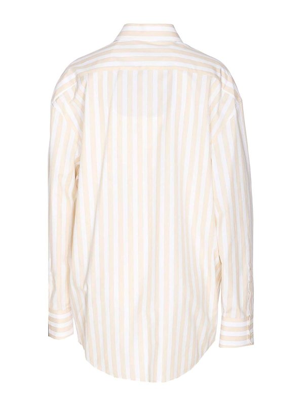 SAINT LAURENT: shirts online - Beige And White Striped Shirt