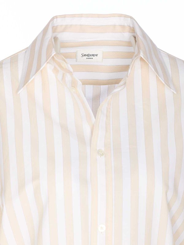 Beige And White Striped Shirt shop online: SAINT LAURENT