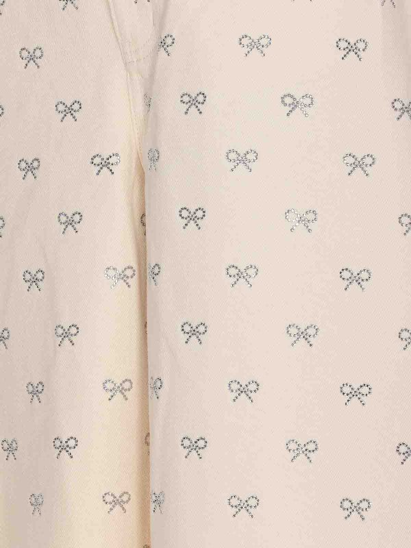 The Best Shops Self Portrait: jeans bootcut - Jeans white diamante bow