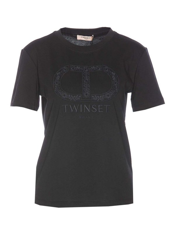 TWINSET: T-shirts - T-Shirt - Noir