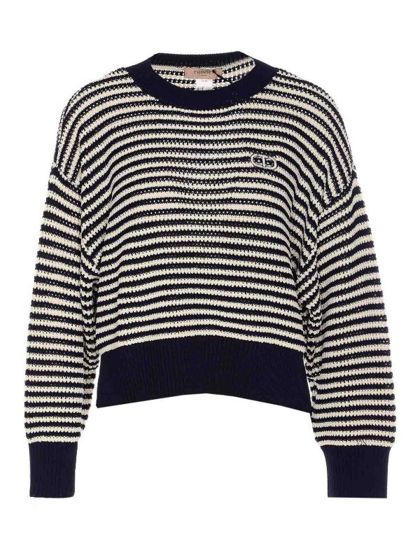 TWINSET: crew necks - Striped Pullover