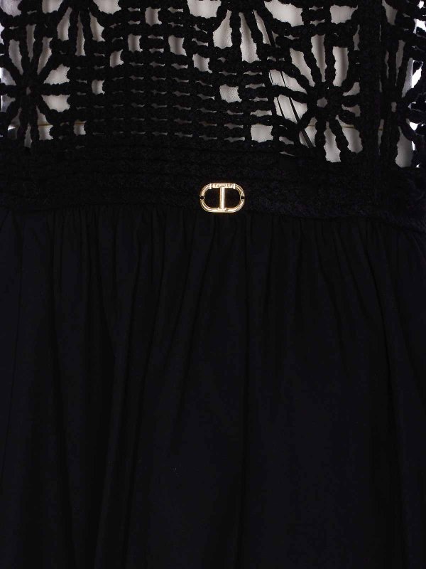 The Best Shops TWINSET: Knielange Kleider - Knielanges Kleid - Schwarz