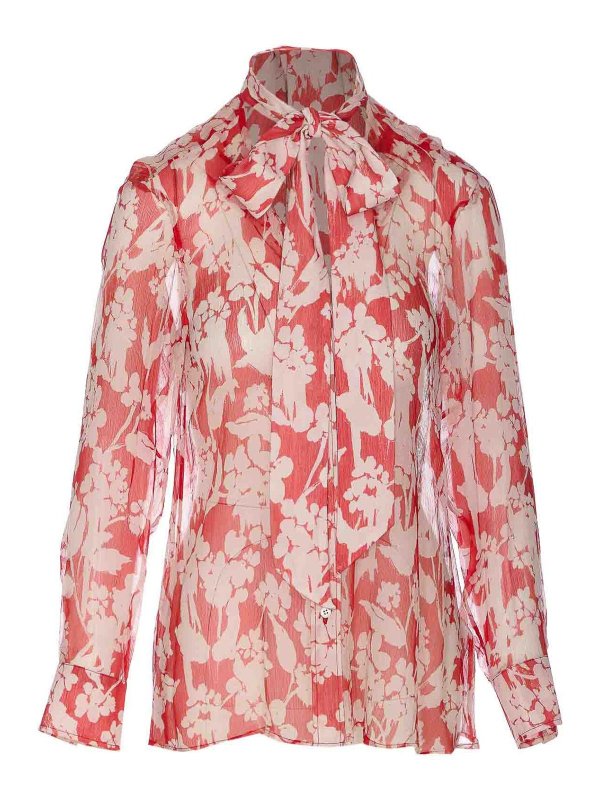 VICTORIA BECKHAM: shirts - Red Draped Pleated Shirt