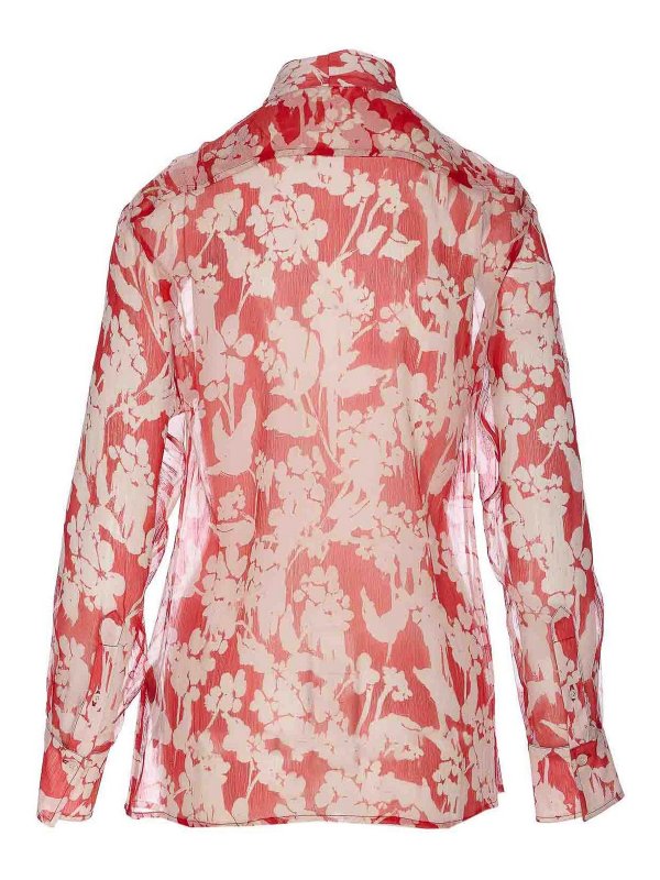 VICTORIA BECKHAM: shirts online - Red Draped Pleated Shirt