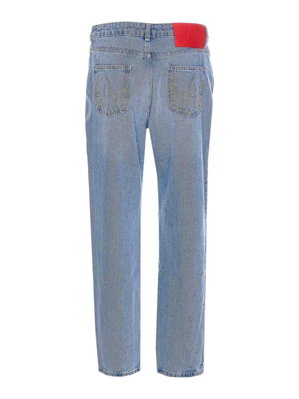 VISION OF SUPER: bootcut jeans online - Heart Laser Print Jeans