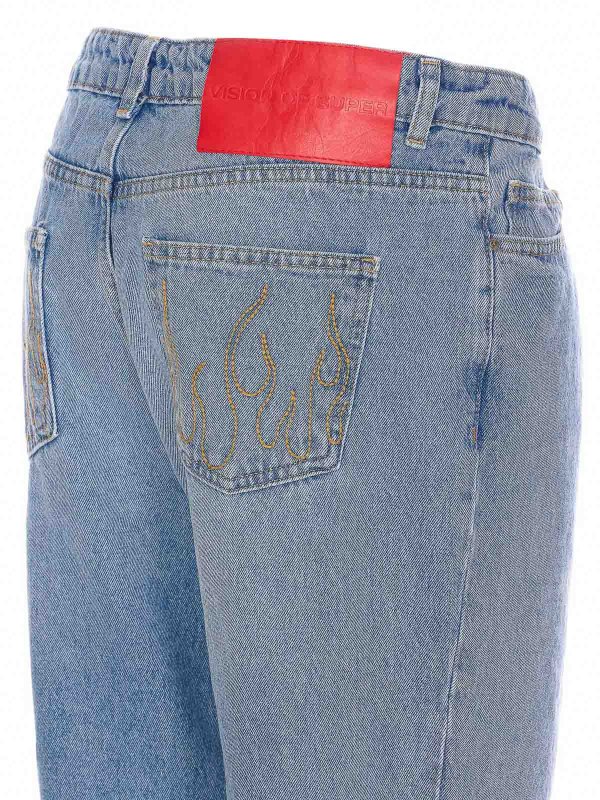 The Best Shops VISION OF SUPER: bootcut jeans - Heart Laser Print Jeans