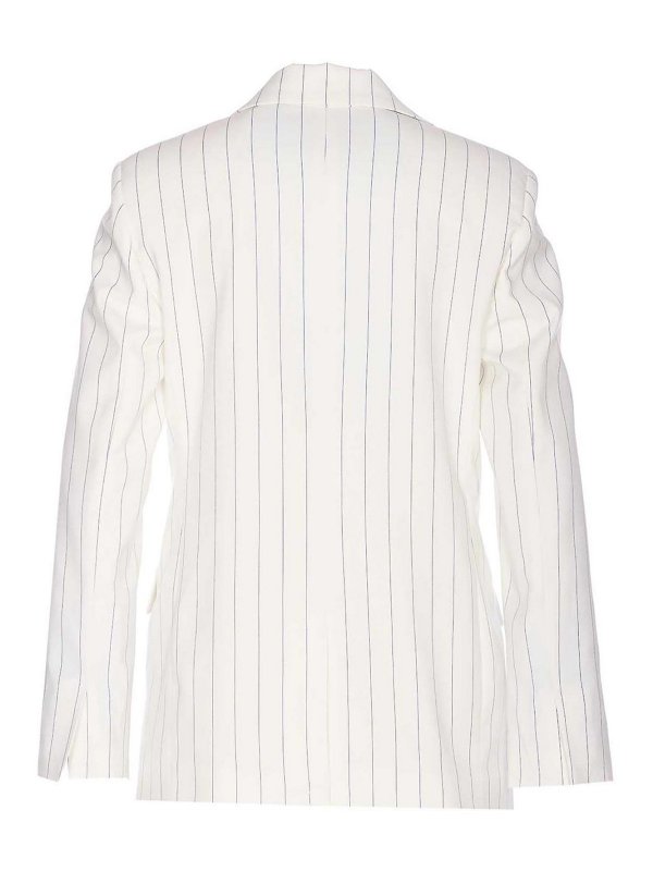 アウターその他 LIU JO Woman Blazer White CA5235T1969 MM26E Double-breasted pinstripe blazer colour pinstripe white | Liu Jo