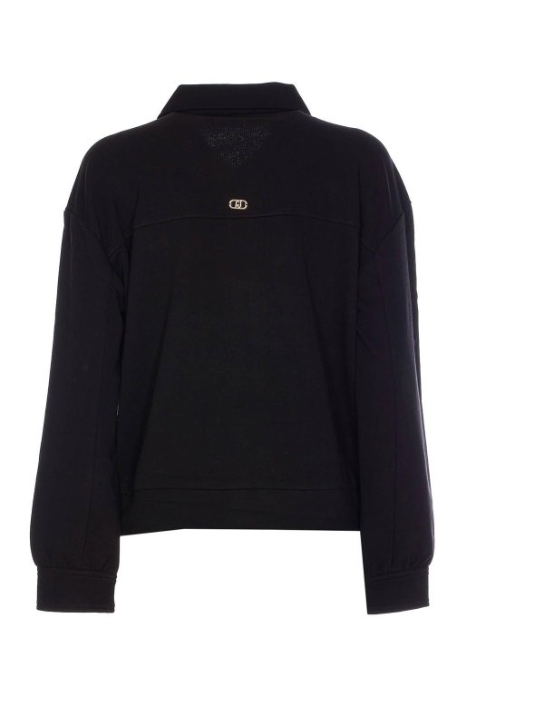 Liu Jo: Sweatshirts & Sweaters online - Black Sweatshirt With Frontal Zip Closure