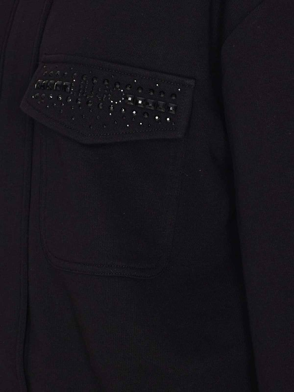 The Best Shops Liu Jo: Sweatshirts & Sweaters - Black Sweatshirt With Frontal Zip Closure