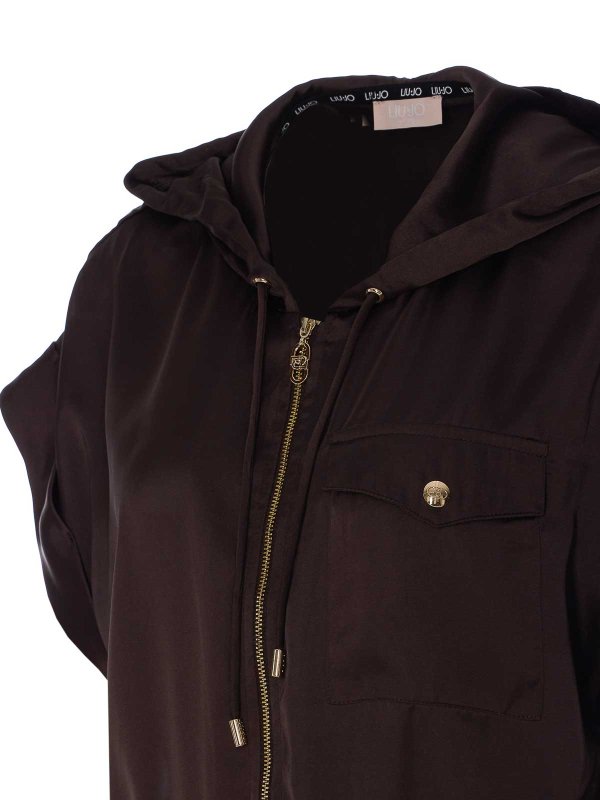 The Best Shops Liu Jo: vests - Brown Vest With Frontal Zip Closure