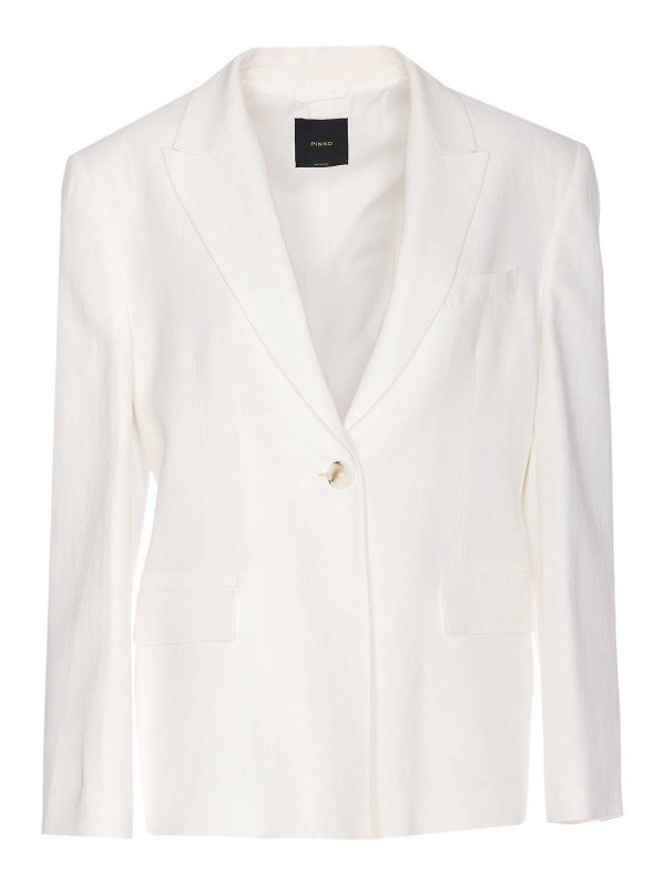 ジャケット PINKO Women Jackets 104944 A2FAZ05 White Blazer Pinko | Regular Fit with addition of linen | color