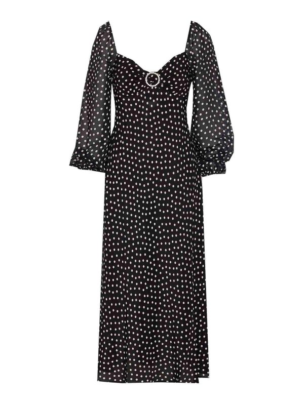 RIXO: abiti al ginocchio - Vestito  edera nero