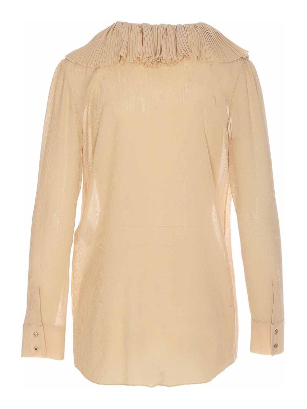 SAINT LAURENT: shirts online - Beige Mousseline Shirt