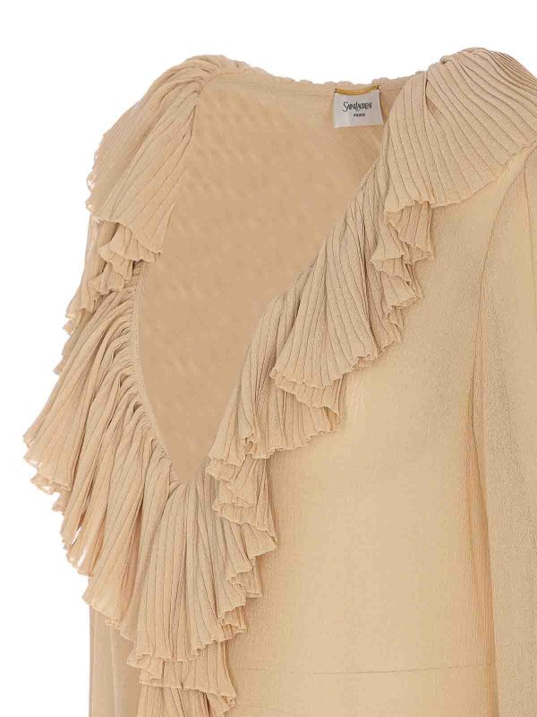 The Best Shops SAINT LAURENT: shirts - Beige Mousseline Shirt
