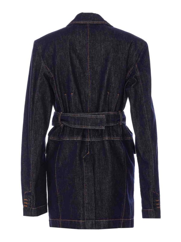 ジャケット SPORTMAX DOMINO DENIM JACKET SPORTMAX Domino Monogram Buckle Belted Denim Jacket | Nordstrom