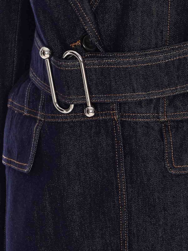 ジャケット Sportmax DOMINO DENIM JACKET SPORTMAX Domino Monogram Buckle Belted Denim Jacket | Nordstrom