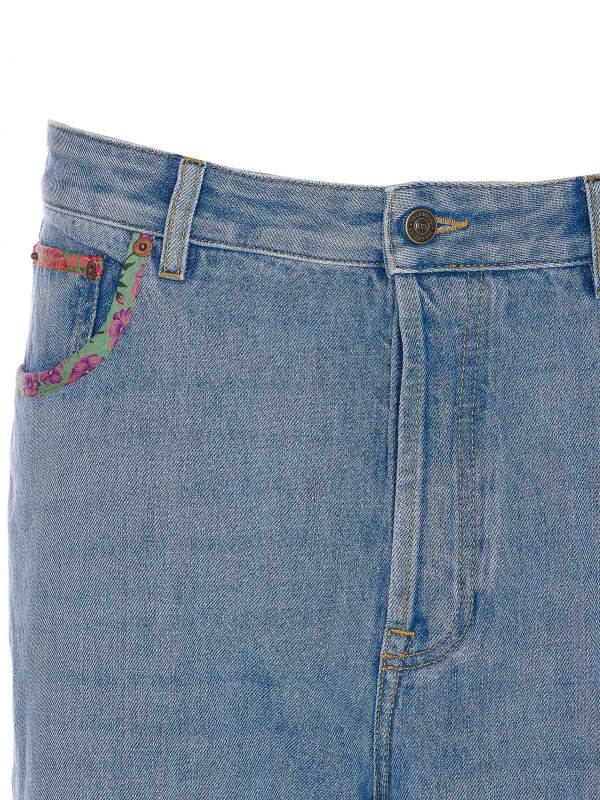 The Best Shops VALENTINO GARAVANI: pantaloni shorts - Pantaloni di denim con stampa floreale