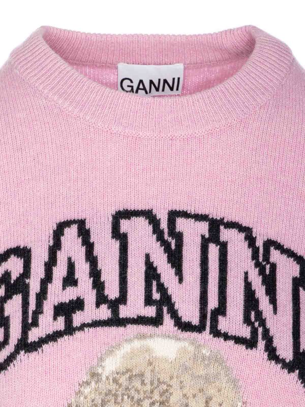 クルーネック - ヌードカラー shop online: GANNI