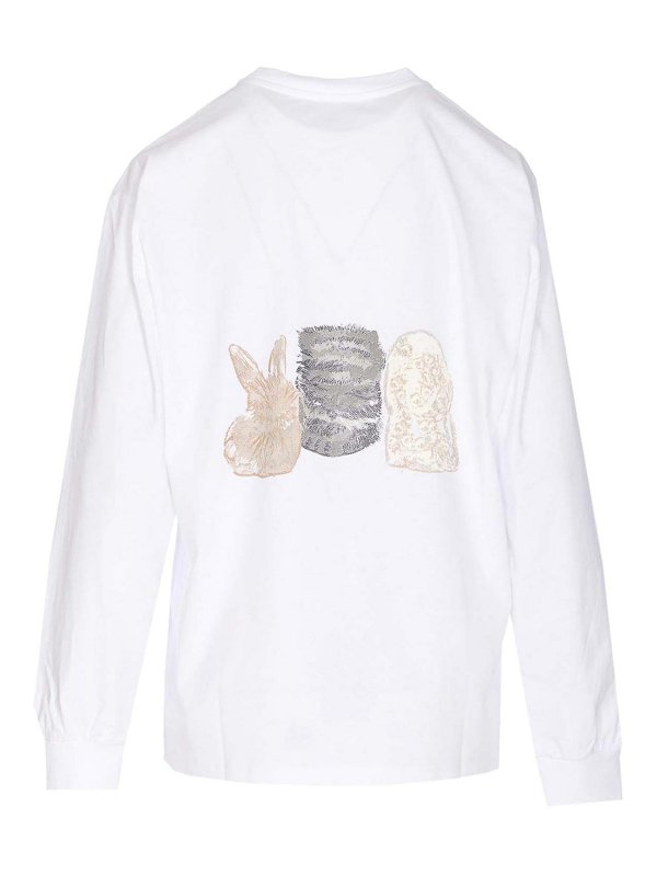 GANNI: Tops & Tank tops online - White Re-Cut Heavy Long Sleeves Top